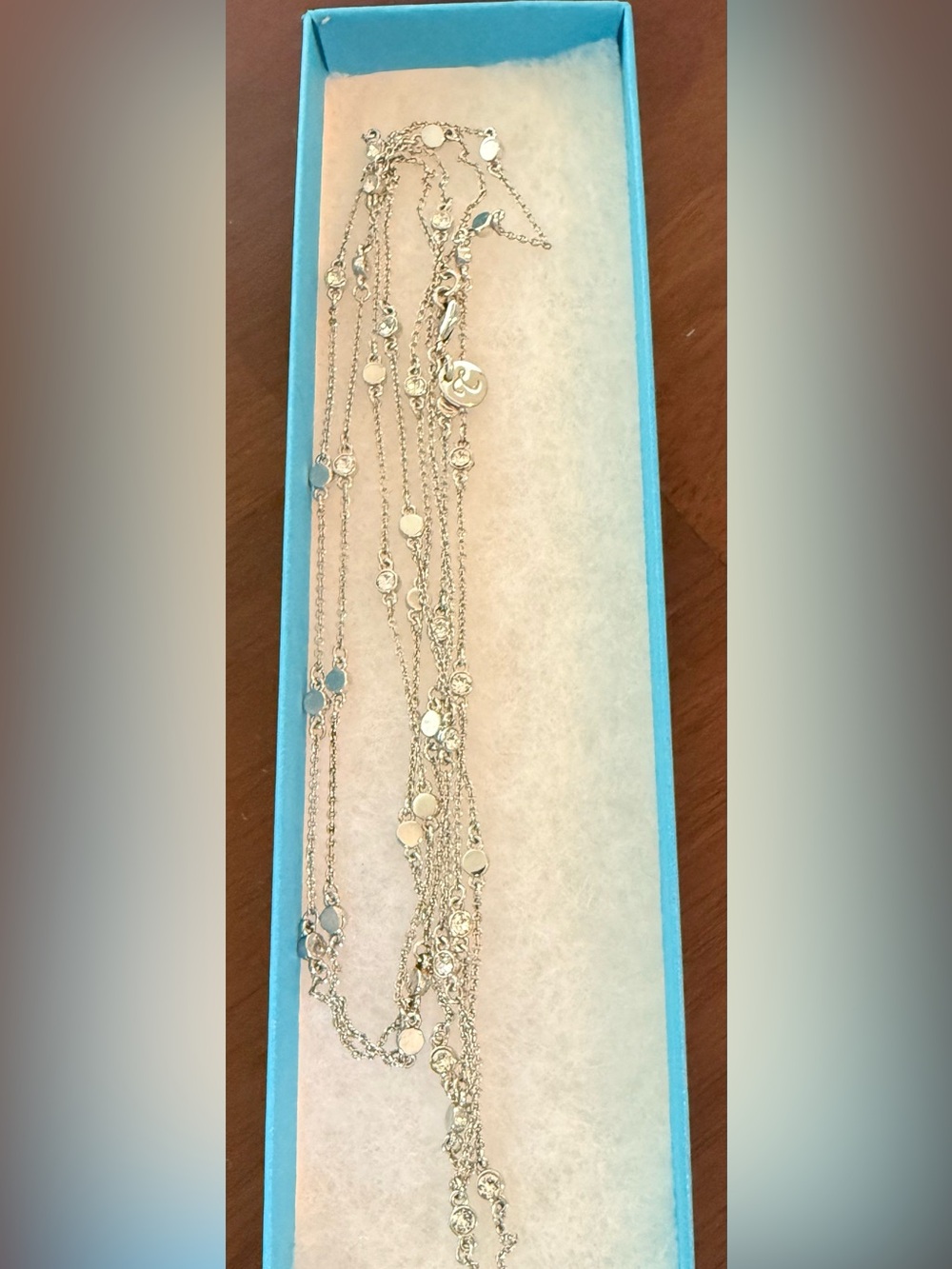 Touchstone Crystal Layered Silver Disc Necklace